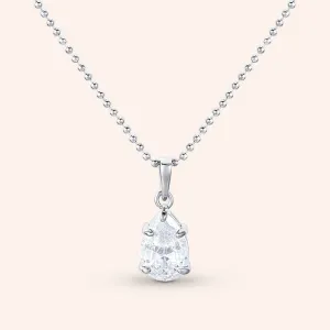 "Addison" 2.98CTW Pear Cut Bead Chain Pendant Necklace