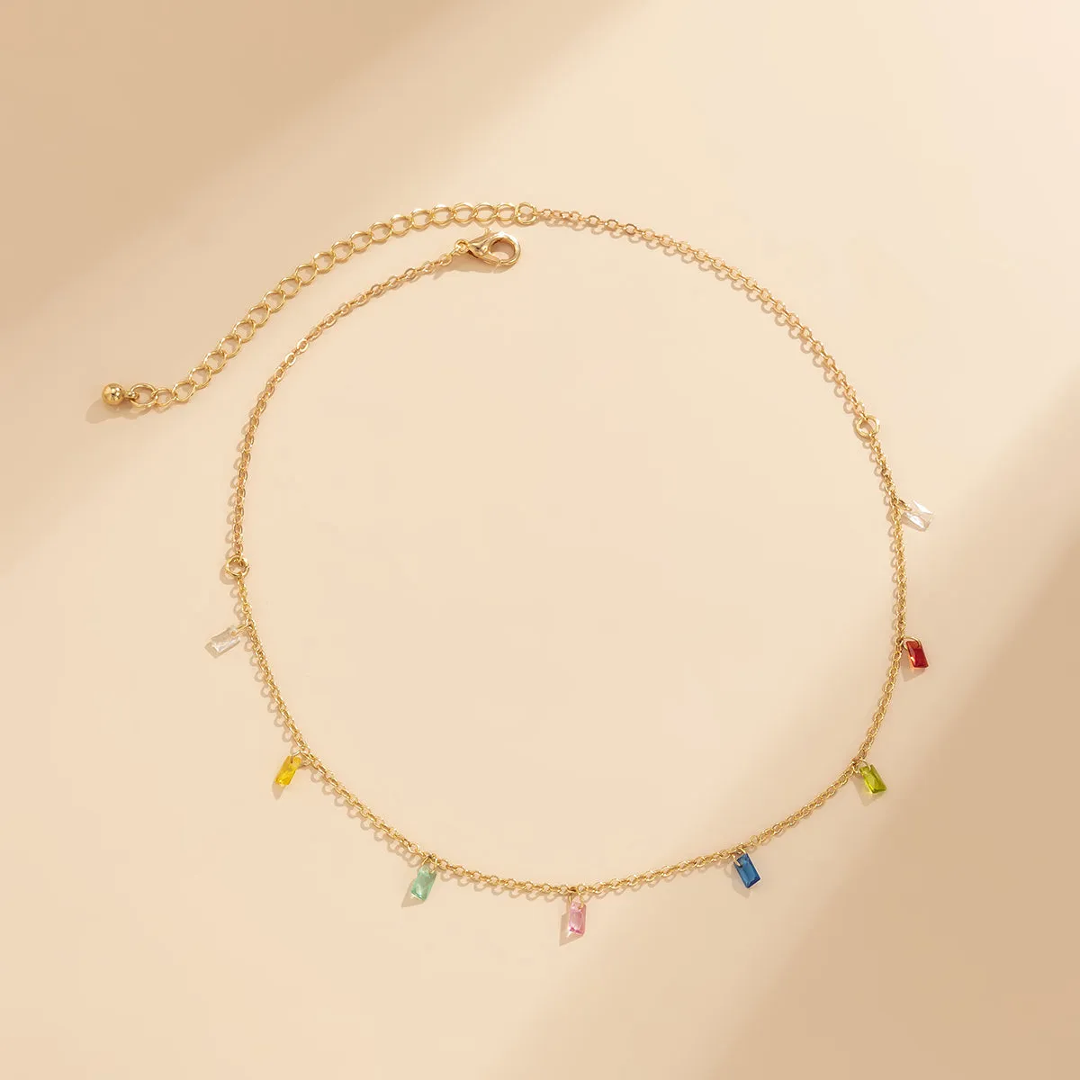 Rainbow Crystal & 18K Gold-Plated Station Necklace