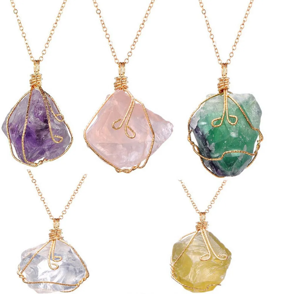 Rainbow Crystal Chakra Necklace