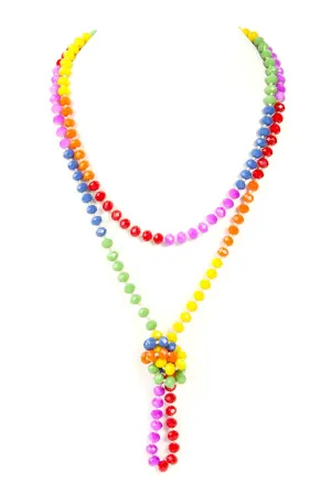 Rainbow Hand Knotted Rondelle Beads Necklace - Pack of 6