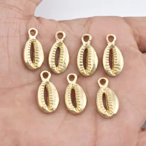 Raw Brass Sea Shell Charms - 22mm