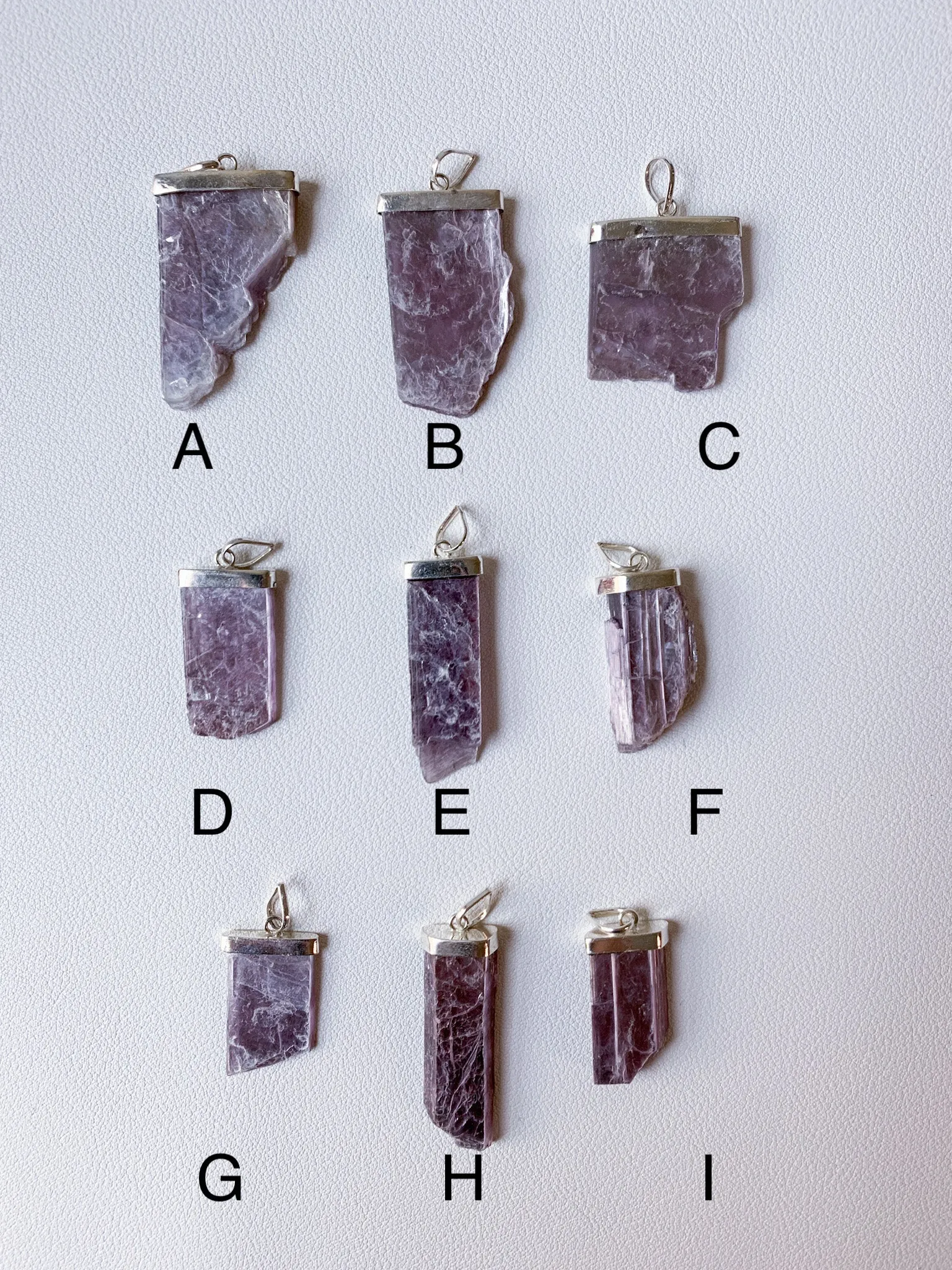 Raw Lepidolite Pendant Necklaces