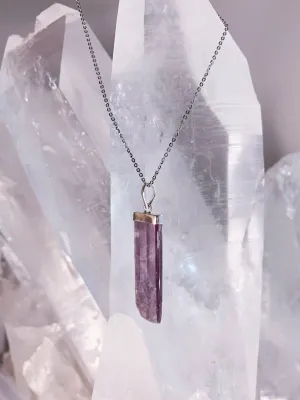 Raw Lepidolite Pendant Necklaces