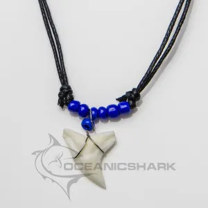 Real Shark Tooth Necklace Cobalt Blue c18
