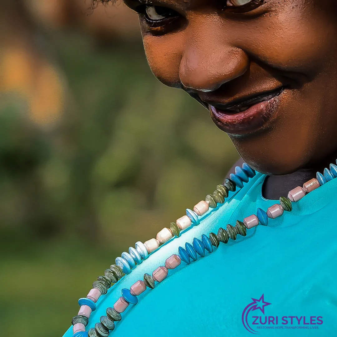 Recycled Paper Bead Necklace - Glamour Necklace