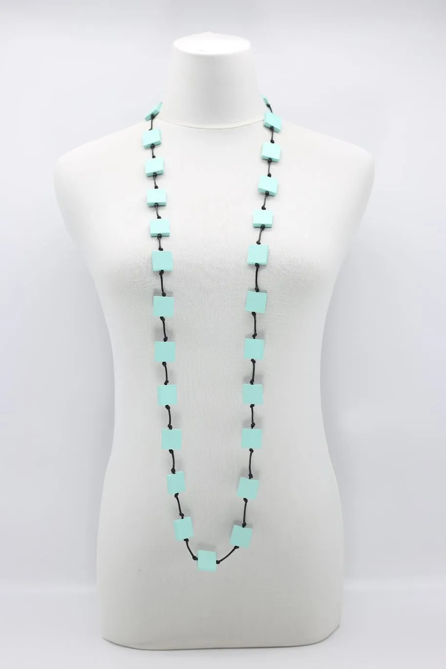 Recycled wood square 5 strand Necklace - Small