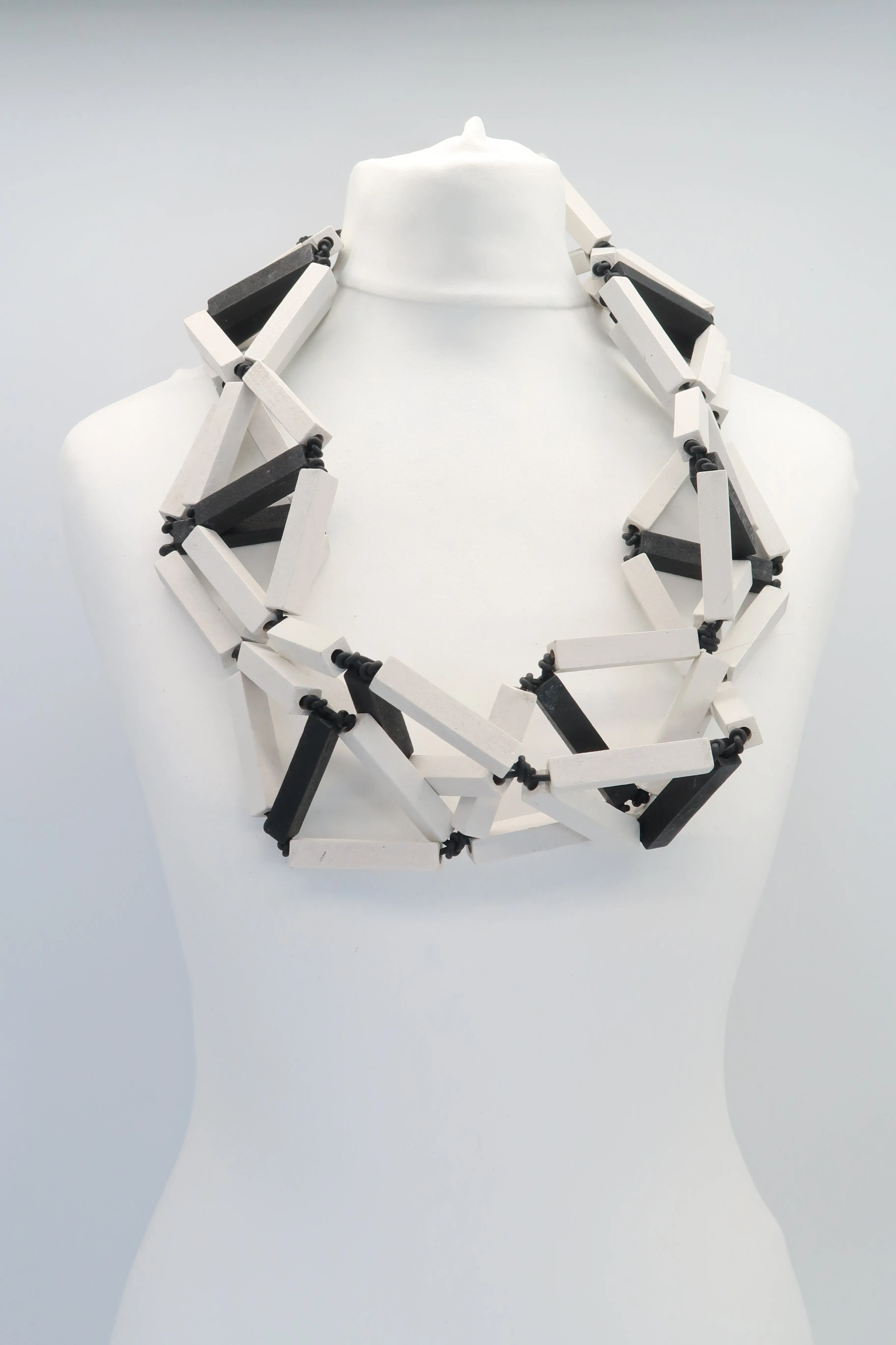 Recycled Wooden column Triangular Necklaces