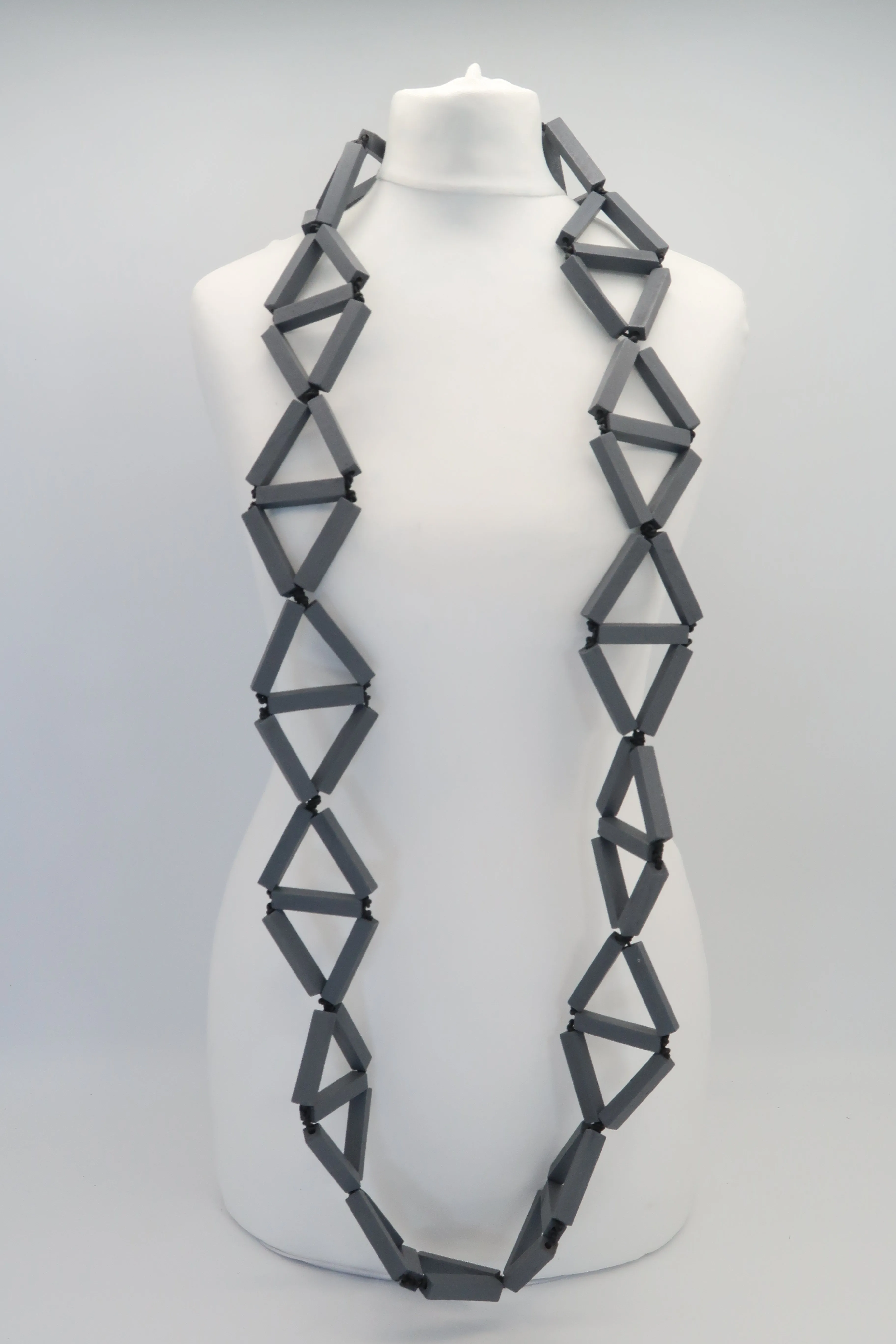 Recycled Wooden column Triangular Necklaces