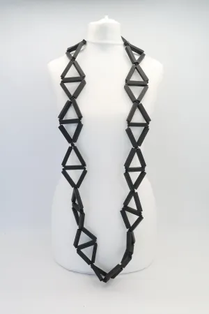 Recycled Wooden column Triangular Necklaces