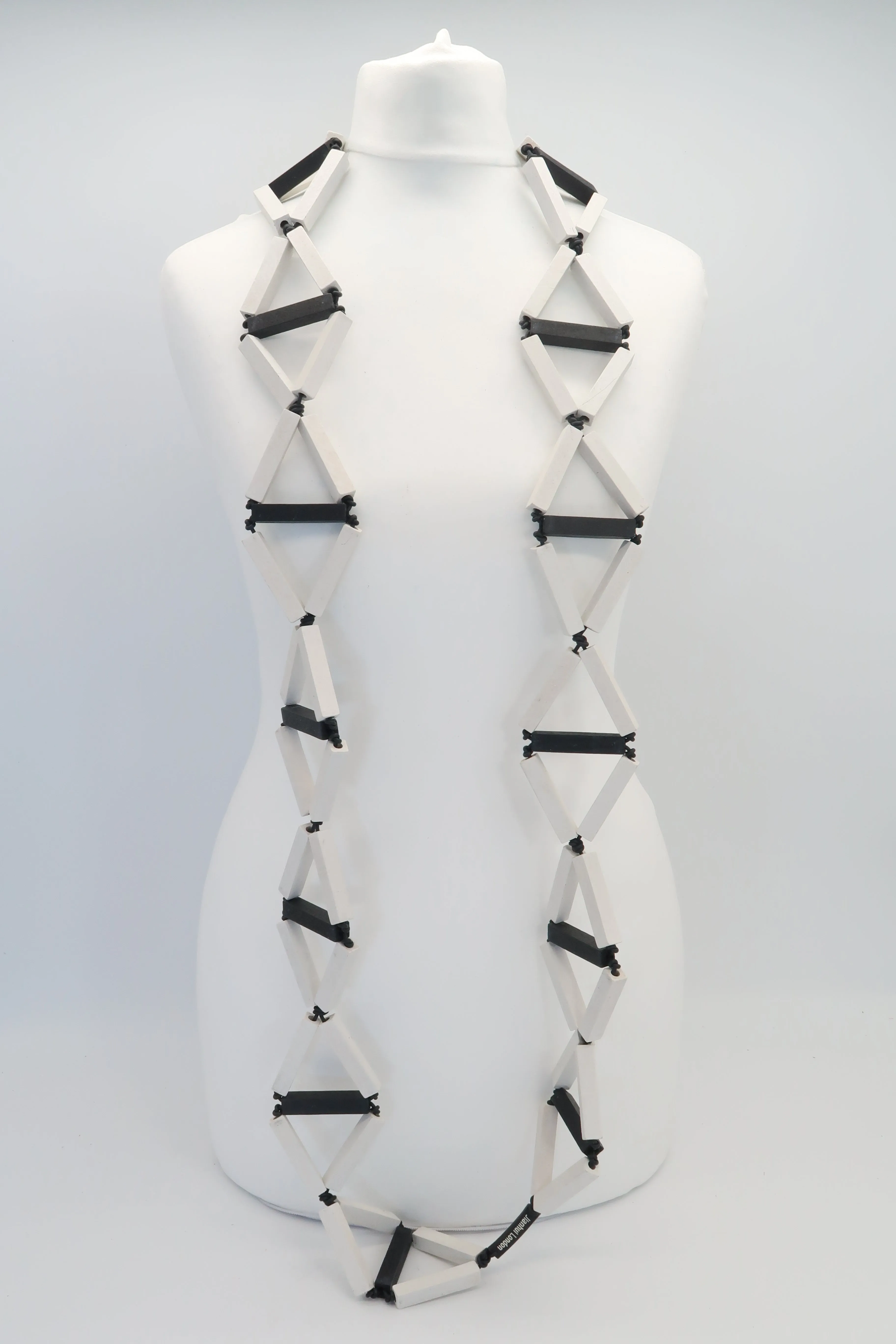 Recycled Wooden column Triangular Necklaces