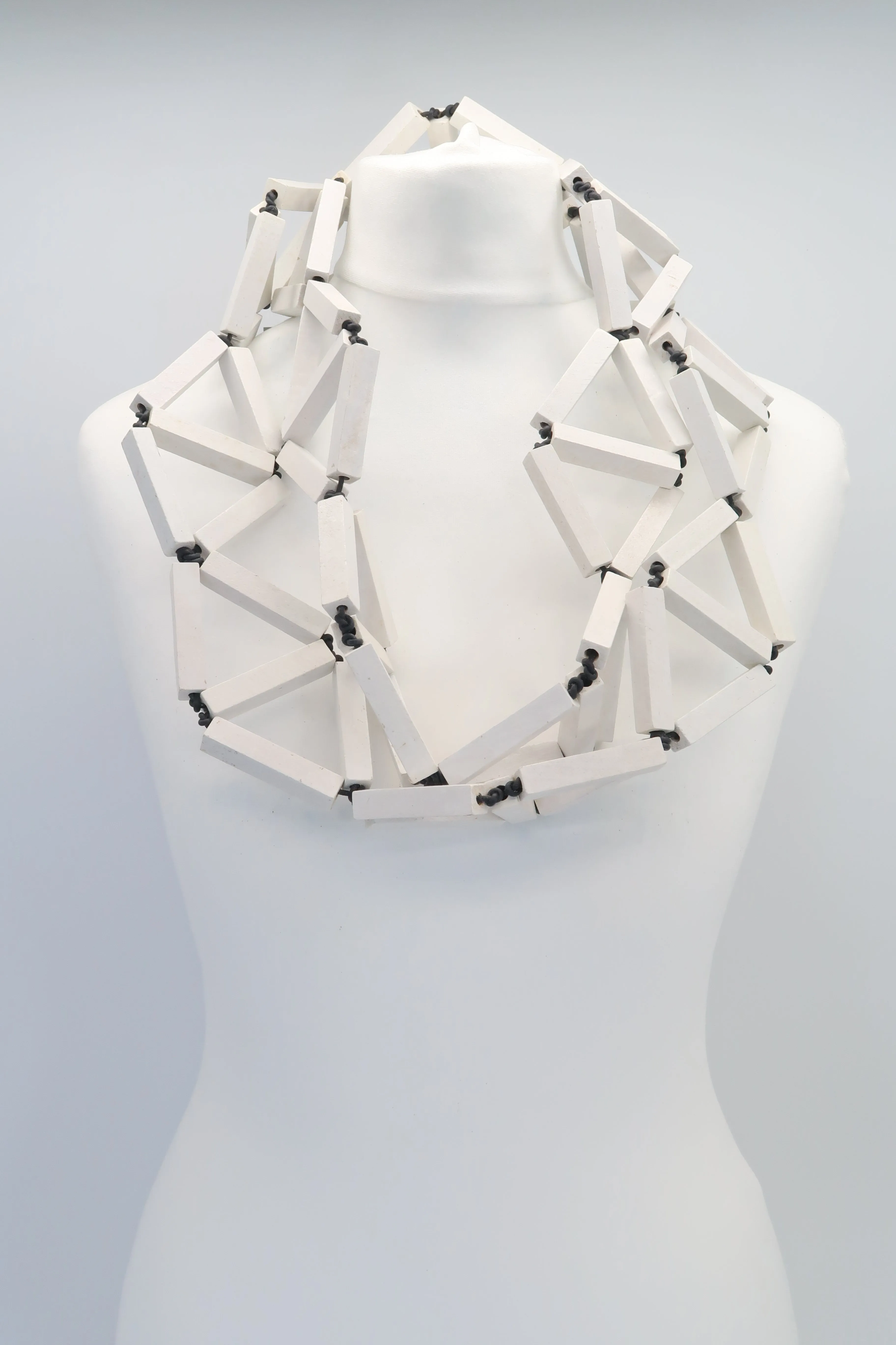 Recycled Wooden column Triangular Necklaces