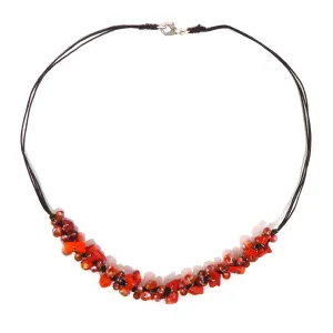 Red Crystal and Stone Necklace