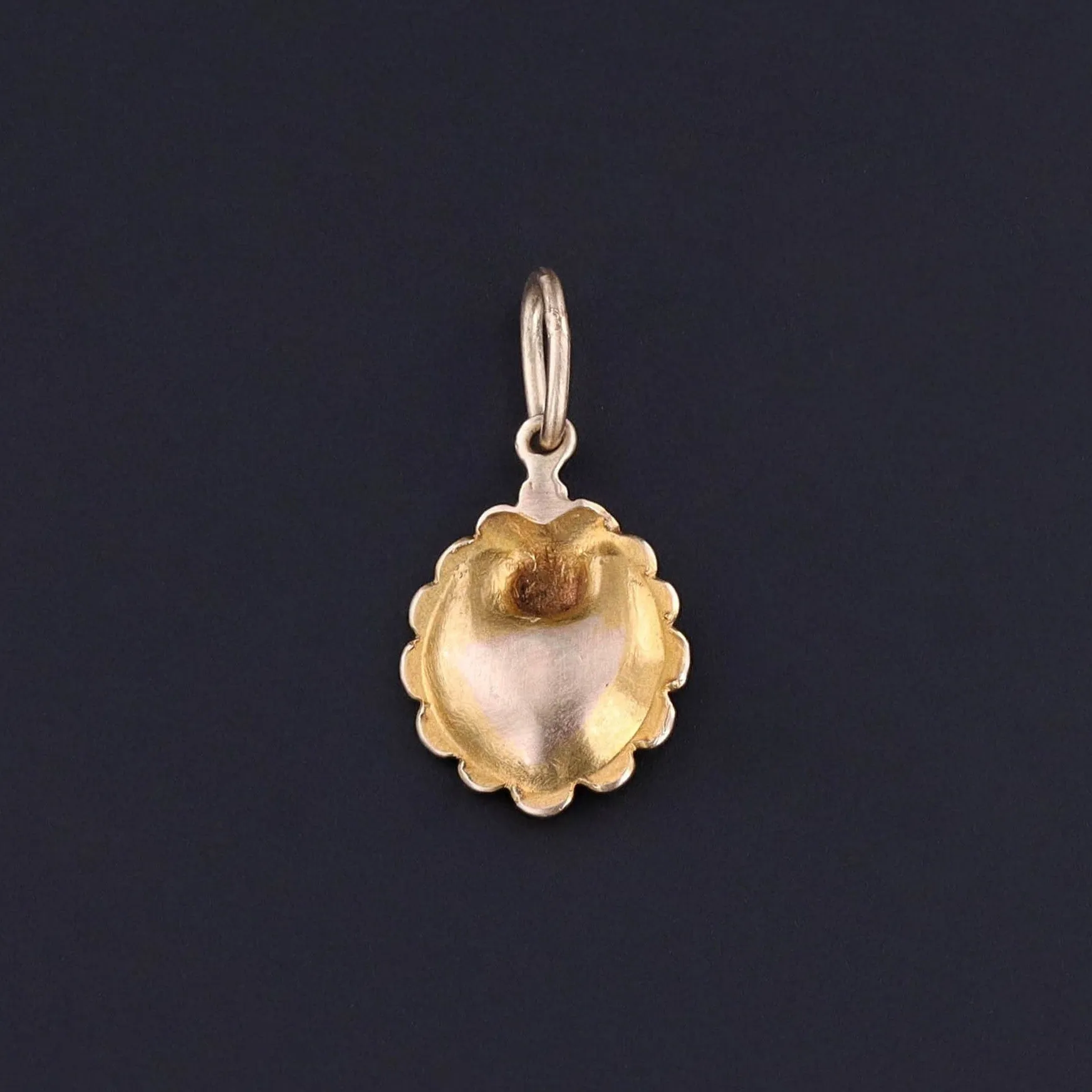 RESERVED for M. - Antique Shell Charm of 14k Gold