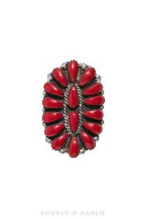 Ring, Cluster, Coral, Vintage, 1023