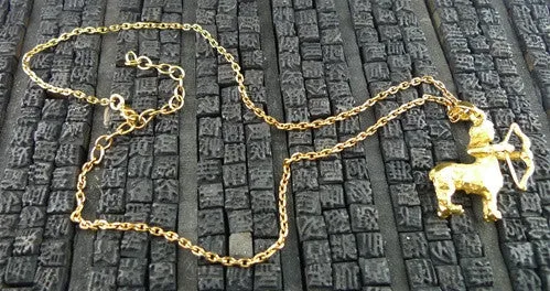 Robert Goossens Gold Vermeil  18" Cancer Zodiac Charm  Necklace