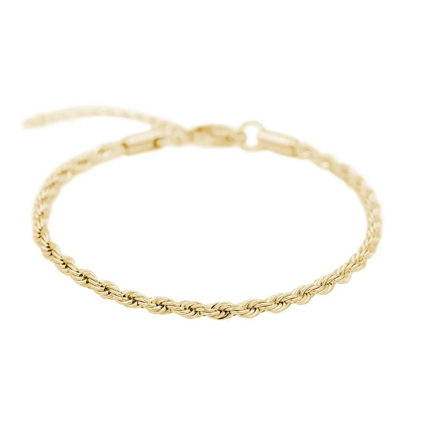 Rope Chain Bracelet (24kt Gold)