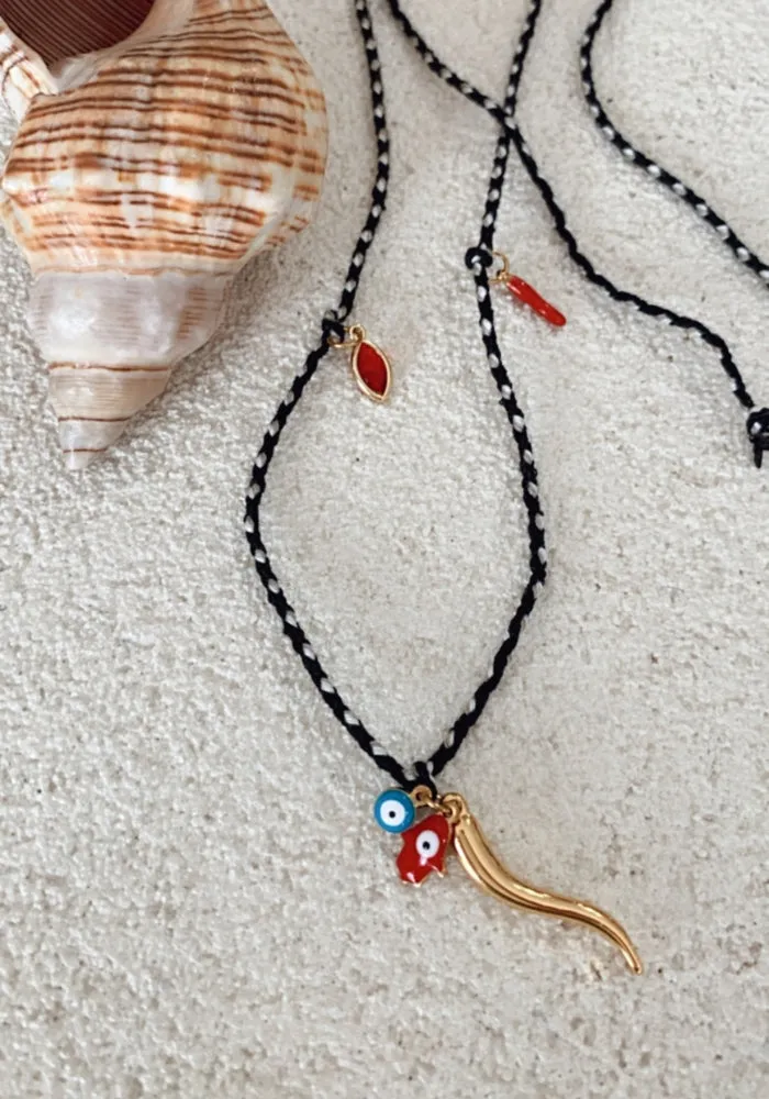 Rope Charm Braided Necklace