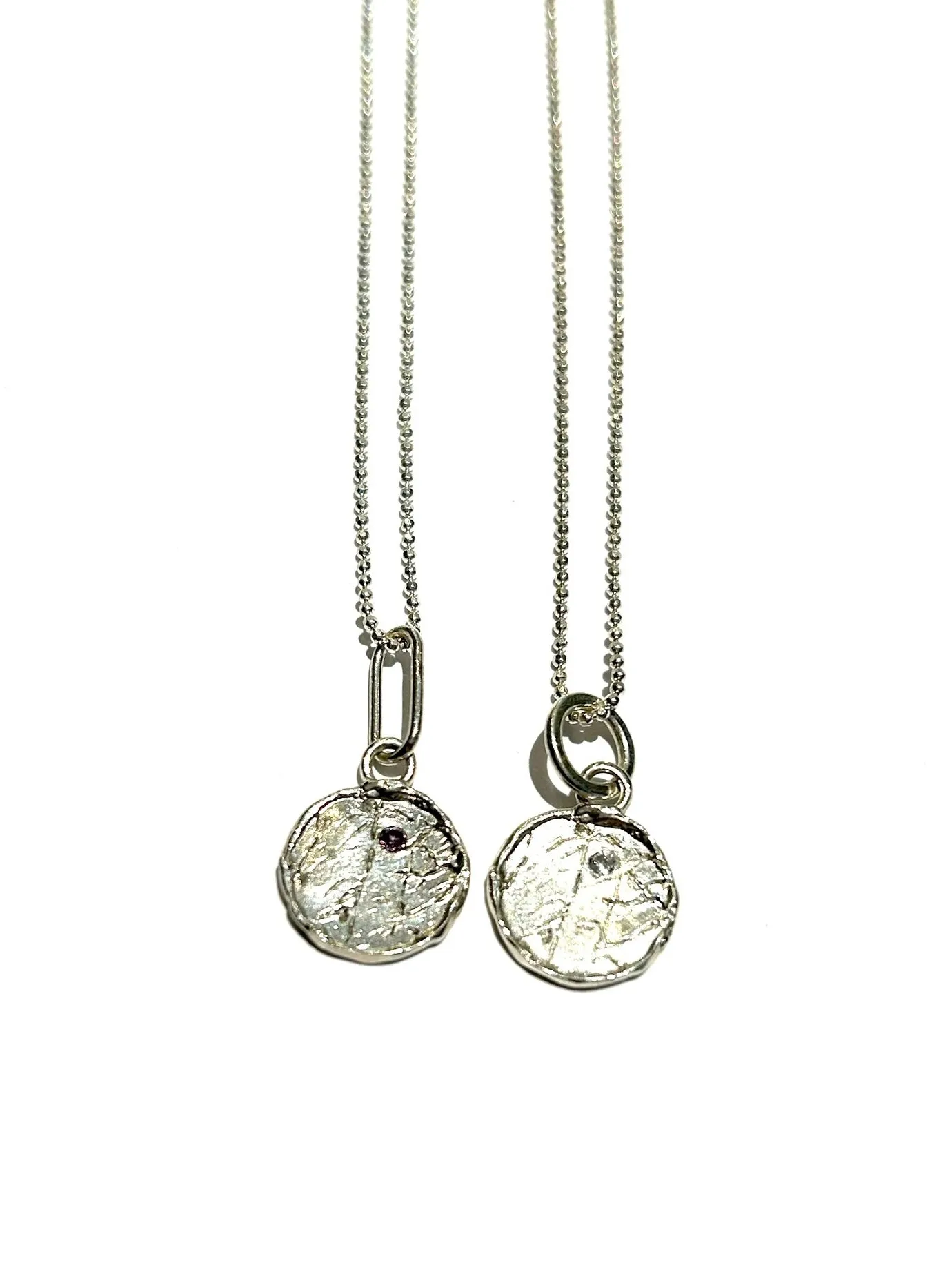 ROQUE DESIGNS- Coral Coin Amulet Necklace (different stones available)