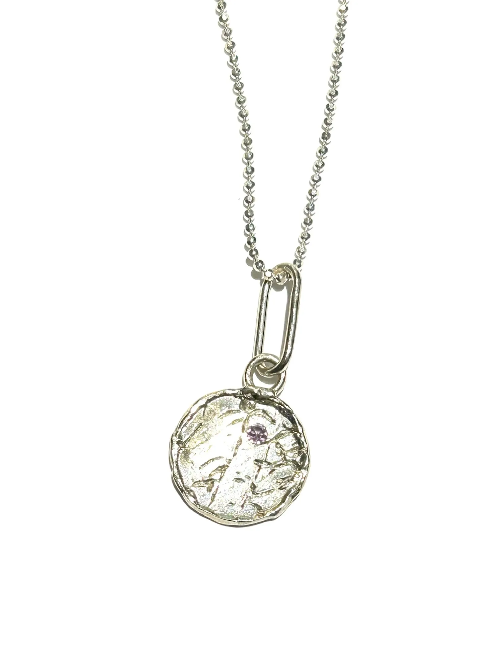 ROQUE DESIGNS- Coral Coin Amulet Necklace (different stones available)