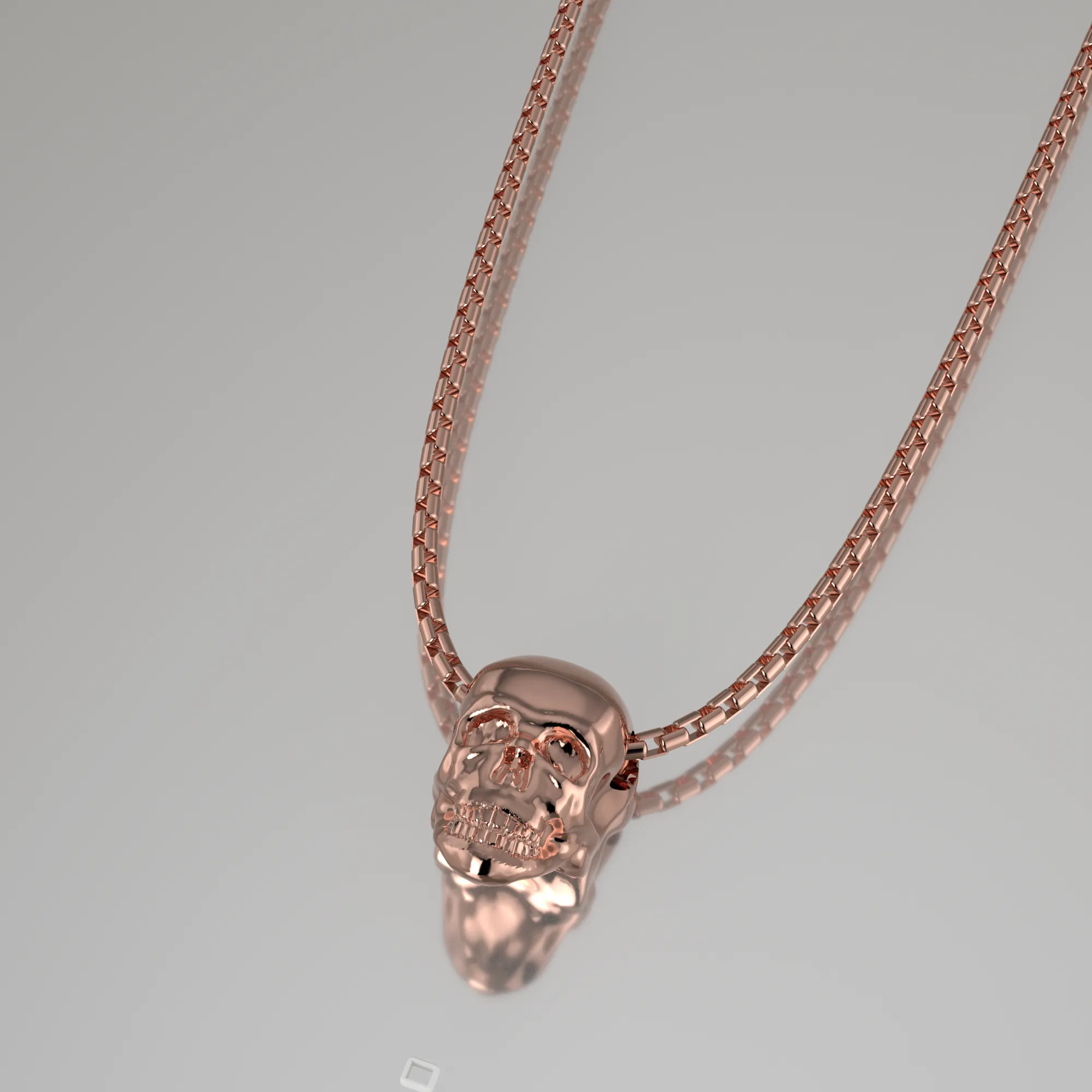 Rose Gold Skull Necklace