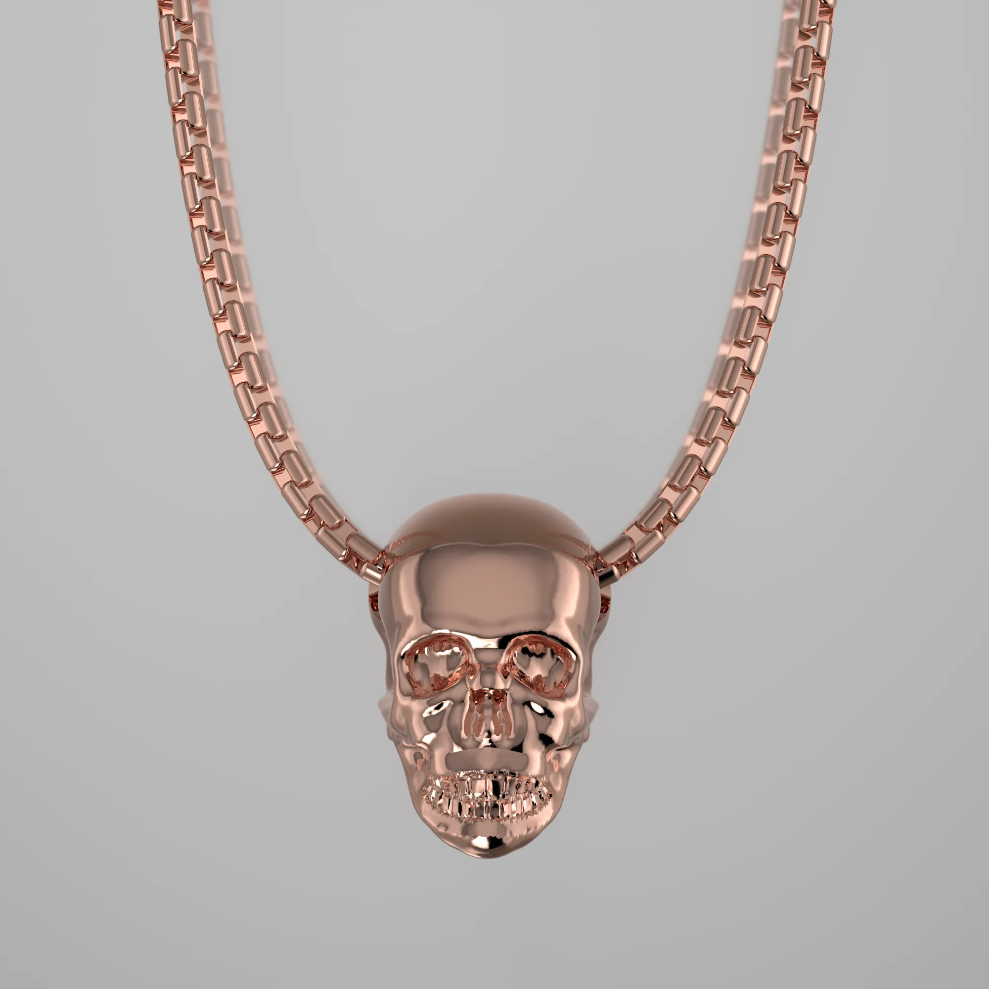 Rose Gold Skull Necklace