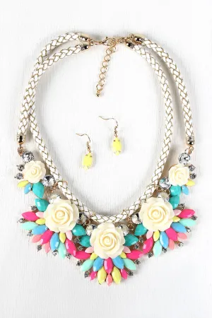 Rose Petals Double Rope Necklace