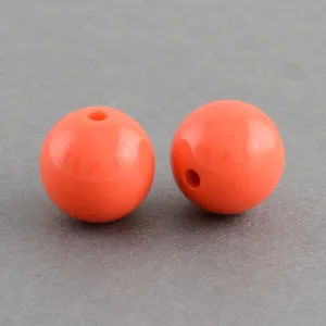 Round Acrylic 7.5mm Coral 2mm Hole Per Gram