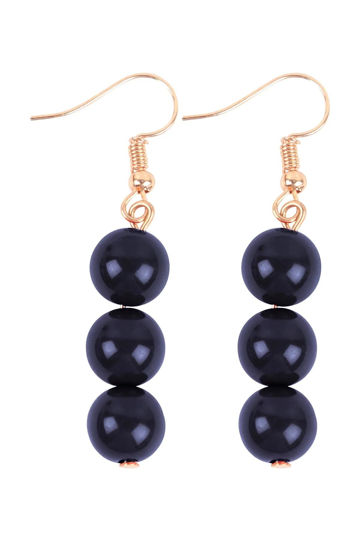 Round Bead Layered Statement Necklace and Earring Set Navy - Pack of 6