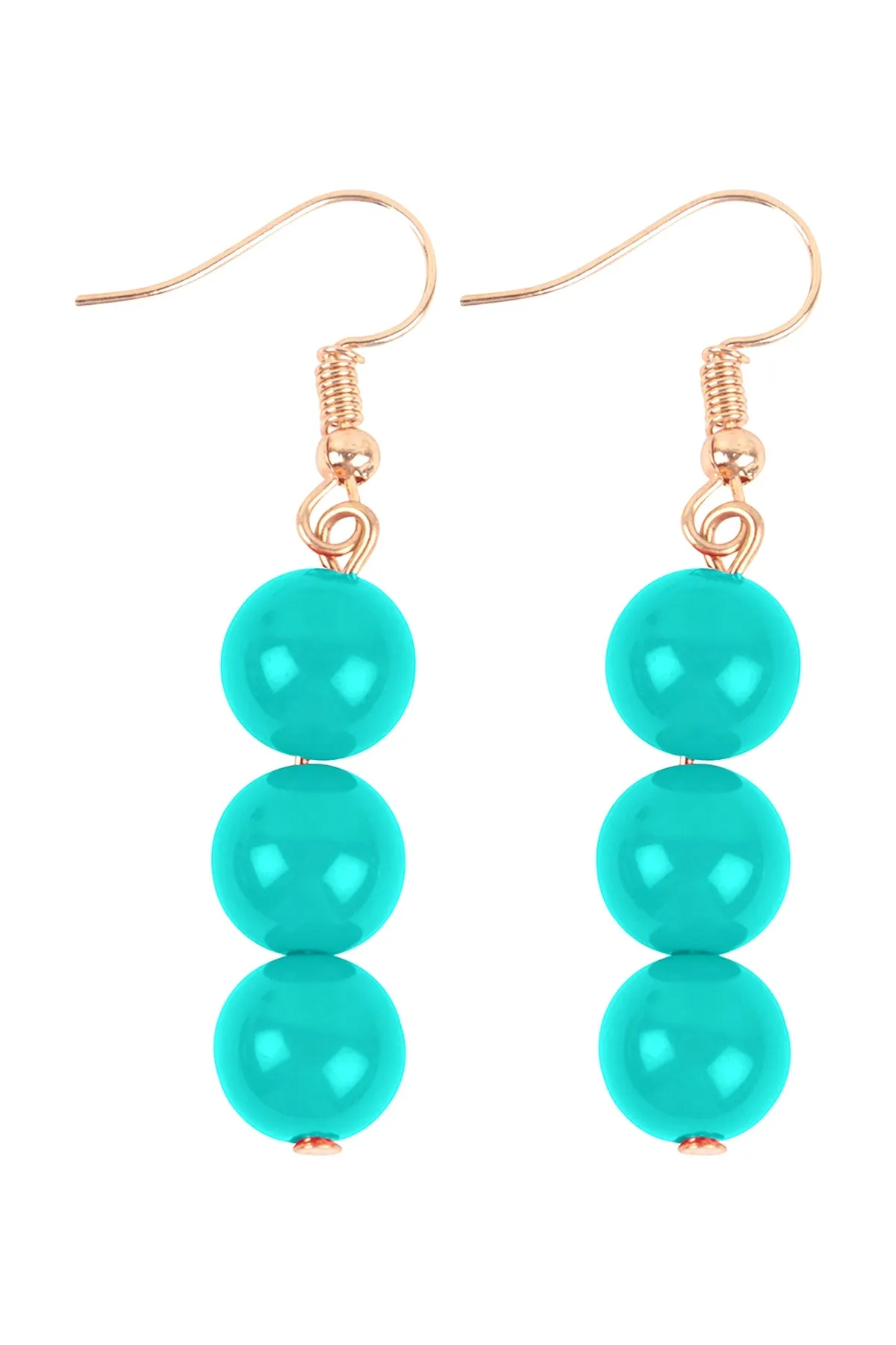Round Bead Layered Statement Necklace and Earring Set Turquoise - Pack of 6