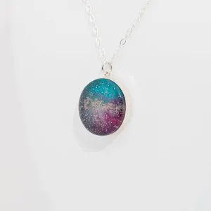 Round Resin Pendant Memorial Necklace | Cremation Jewelry | Stellar