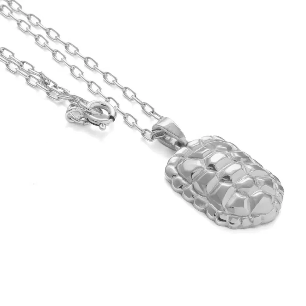 Sahel Sterling Silver Tortoise Shell Pendant Necklace