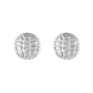 Sahel Sterling Silver Tortoise Shell Round Stud Earrings