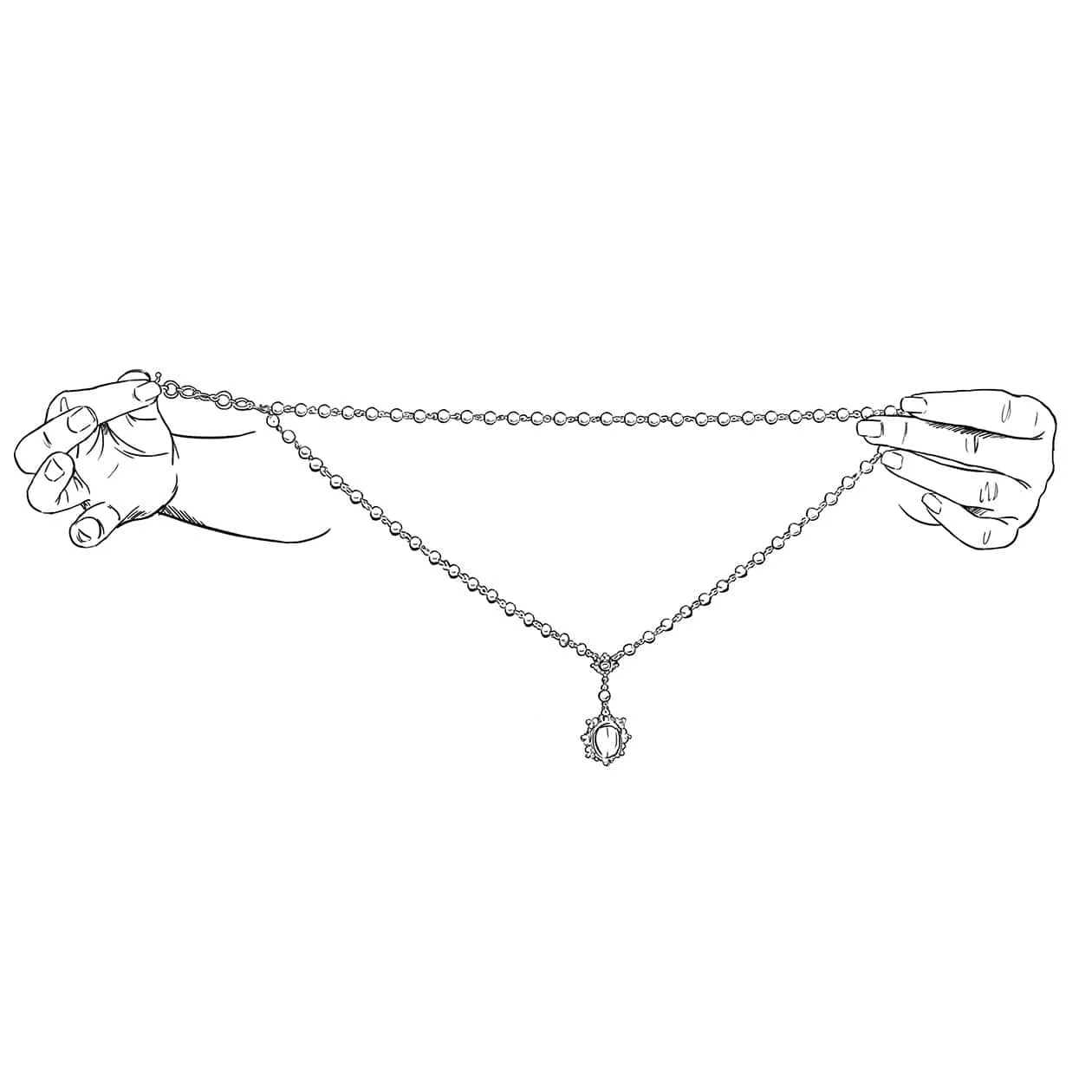 Saint Cross Vine Rosary Necklace - Cream   Necklace Extender