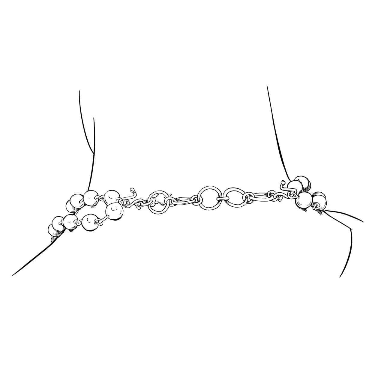 Saint Cross Vine Rosary Necklace - Cream   Necklace Extender