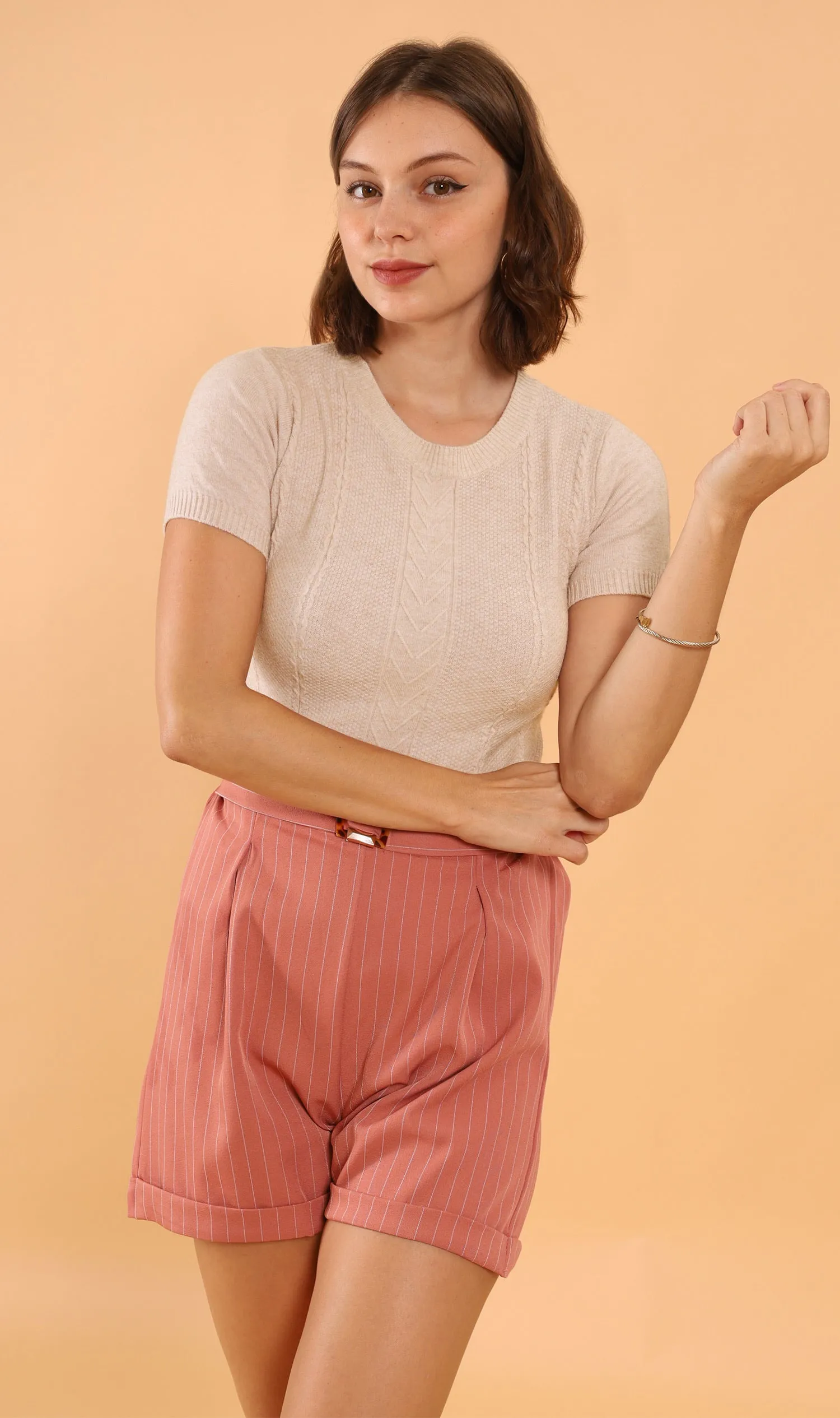 SAM Crew-Neck Knit Top (Oatmeal)