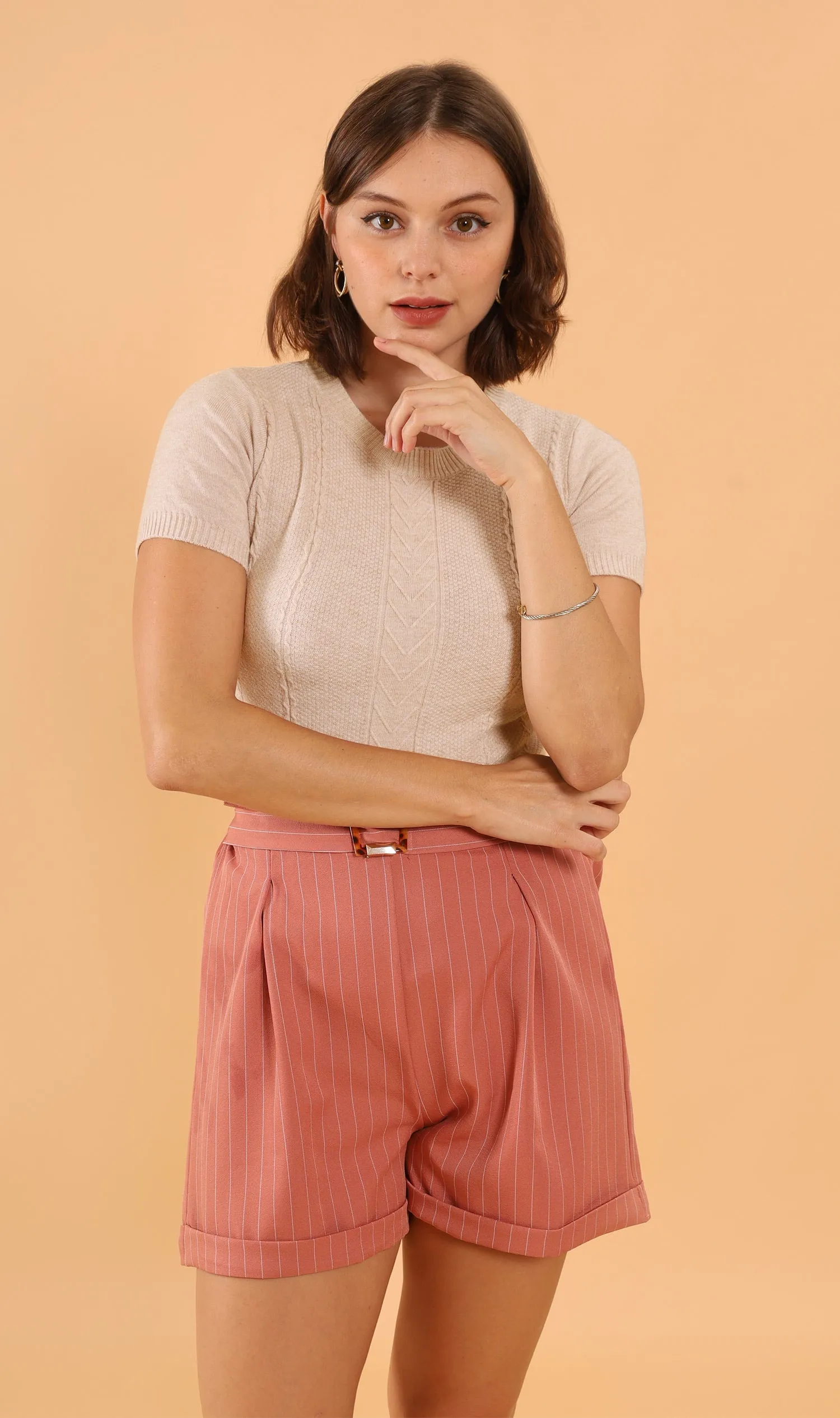 SAM Crew-Neck Knit Top (Oatmeal)