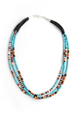 Santo Domingo Three Strand Heishi Necklace