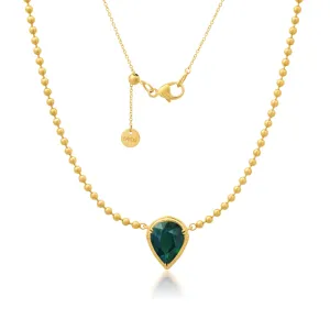 Sapphire Pear Beaded Necklace