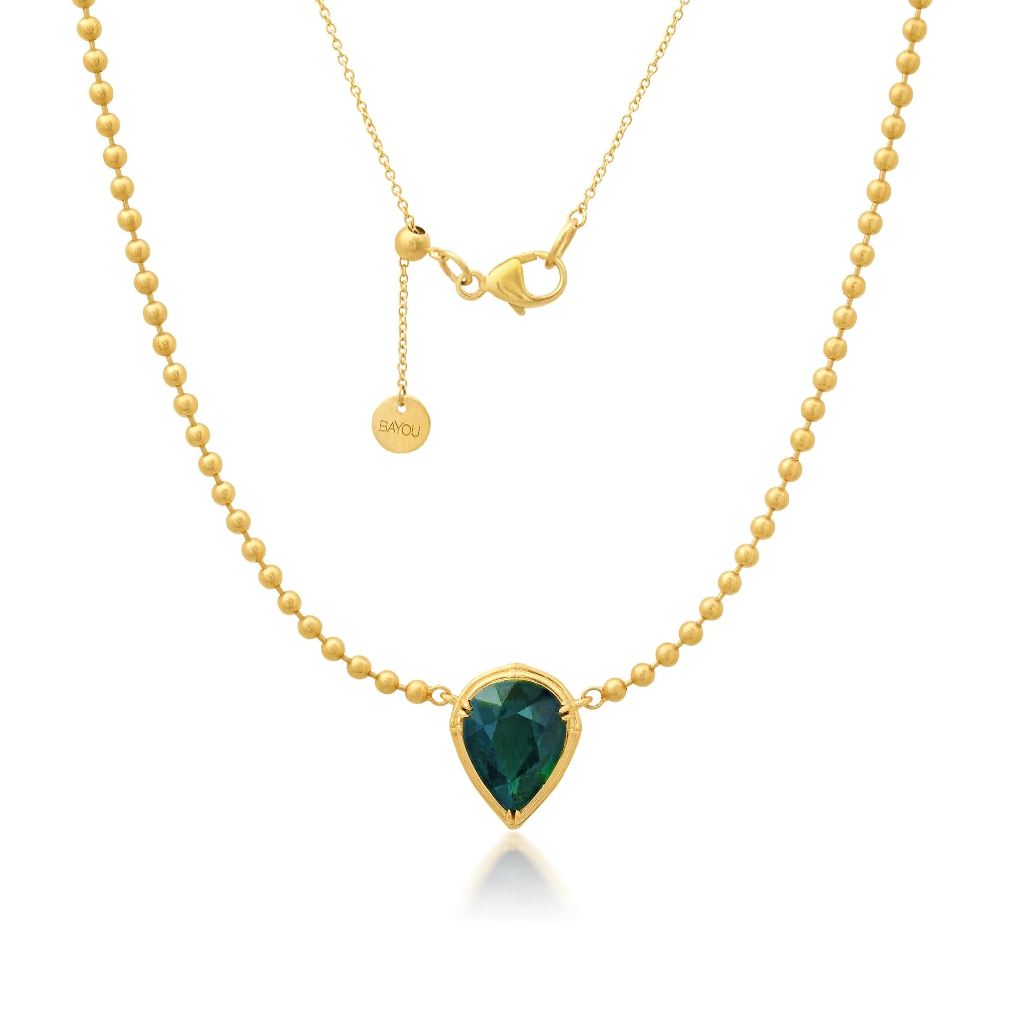 Sapphire Pear Beaded Necklace