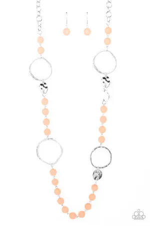 Sea Glass Wanderer Orange Paparazzi Necklace