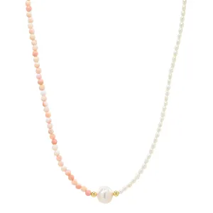 Sea Lustre Pearl   Conch Shell Solitaire Necklace