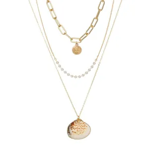 Sea Shell Three Layer Necklace