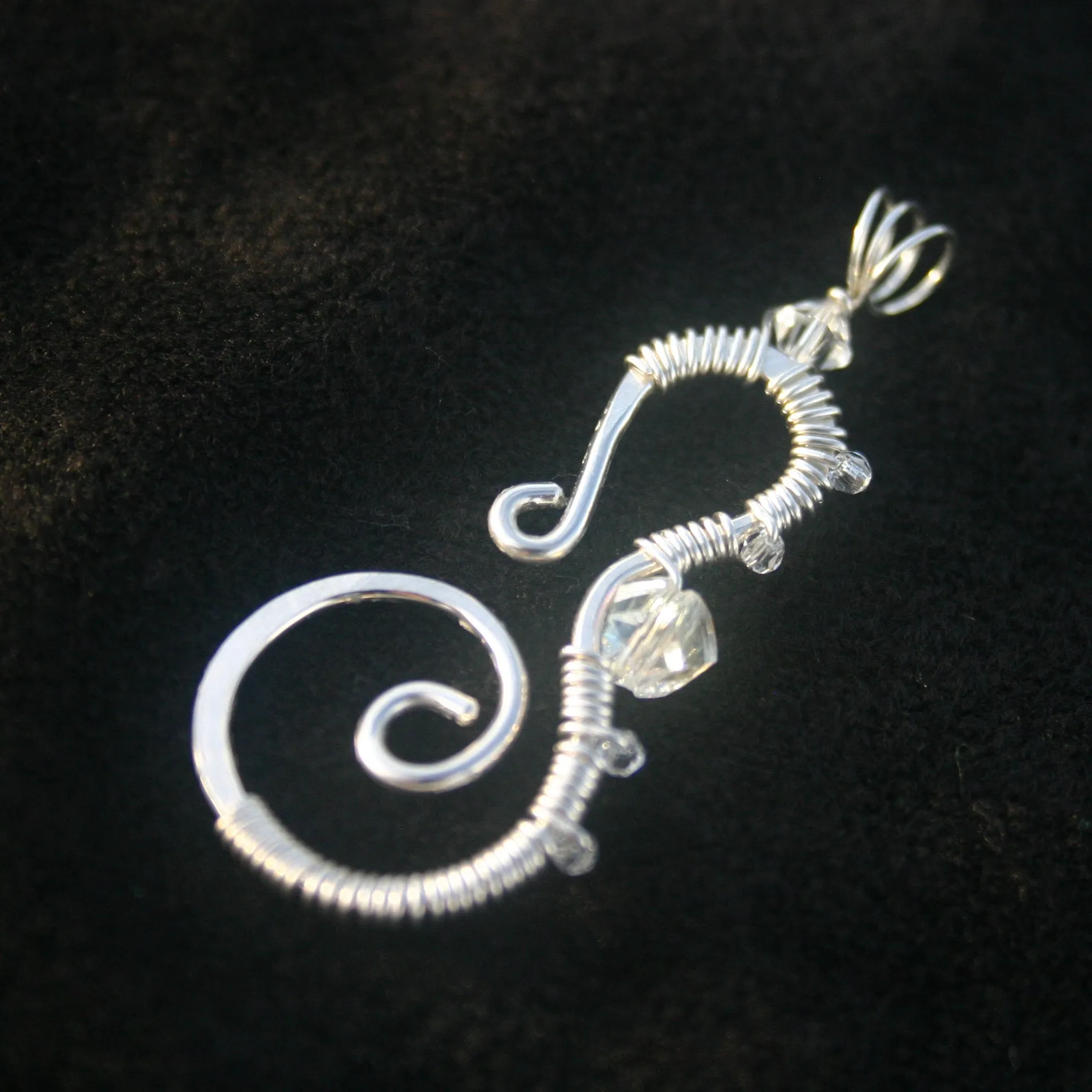 Seahorse - Sterling & Crystals (Medium)