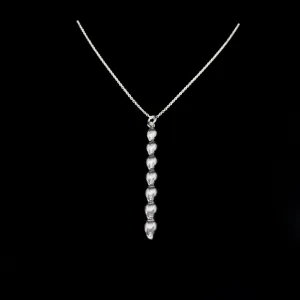 Seashell Necklace - Single Column of Shells - Larger Shells - Silver