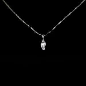 Seashell Necklace - Single Shell - White Gold
