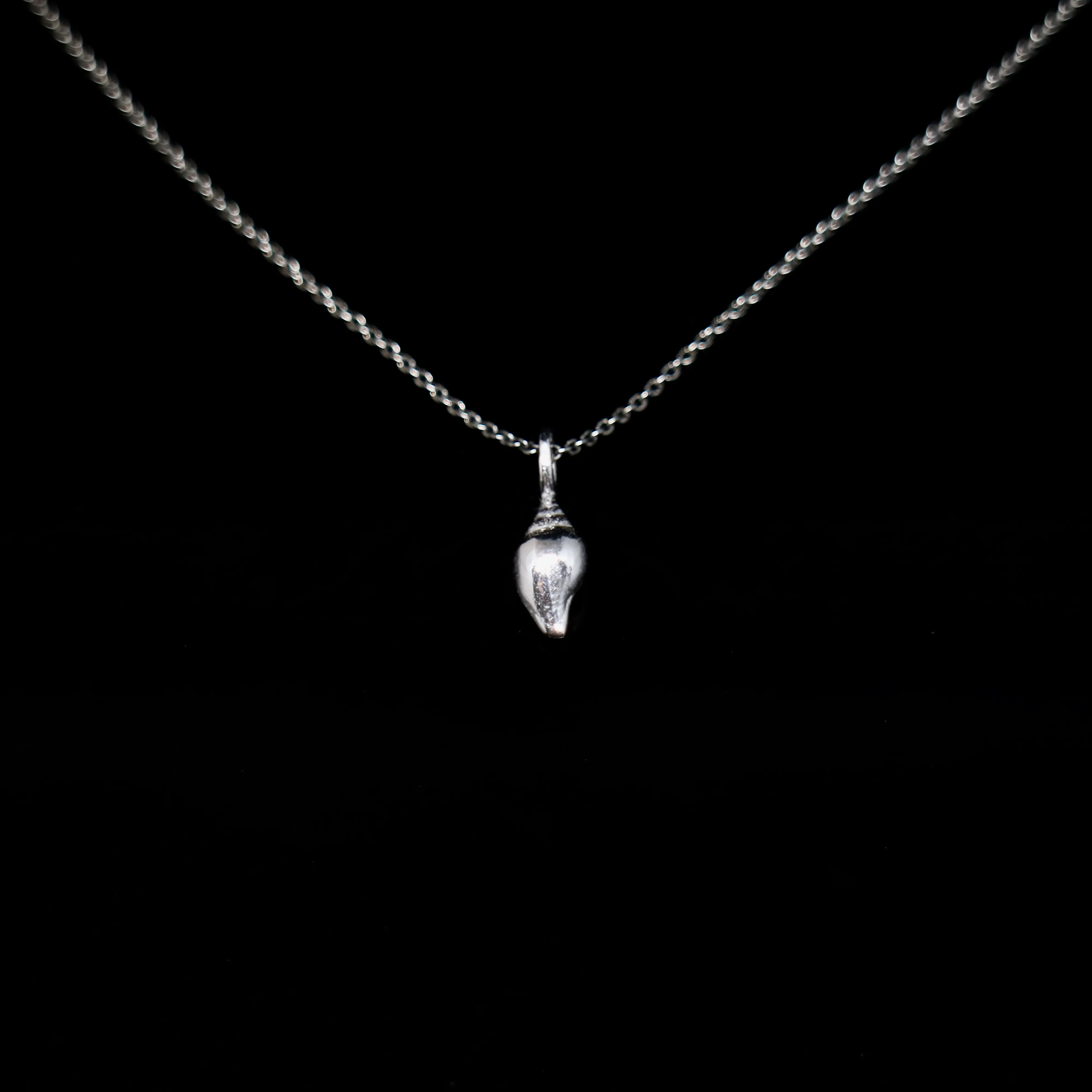 Seashell Necklace - Single Shell - White Gold
