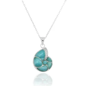 Seashell Pendant with Larimar - Miami