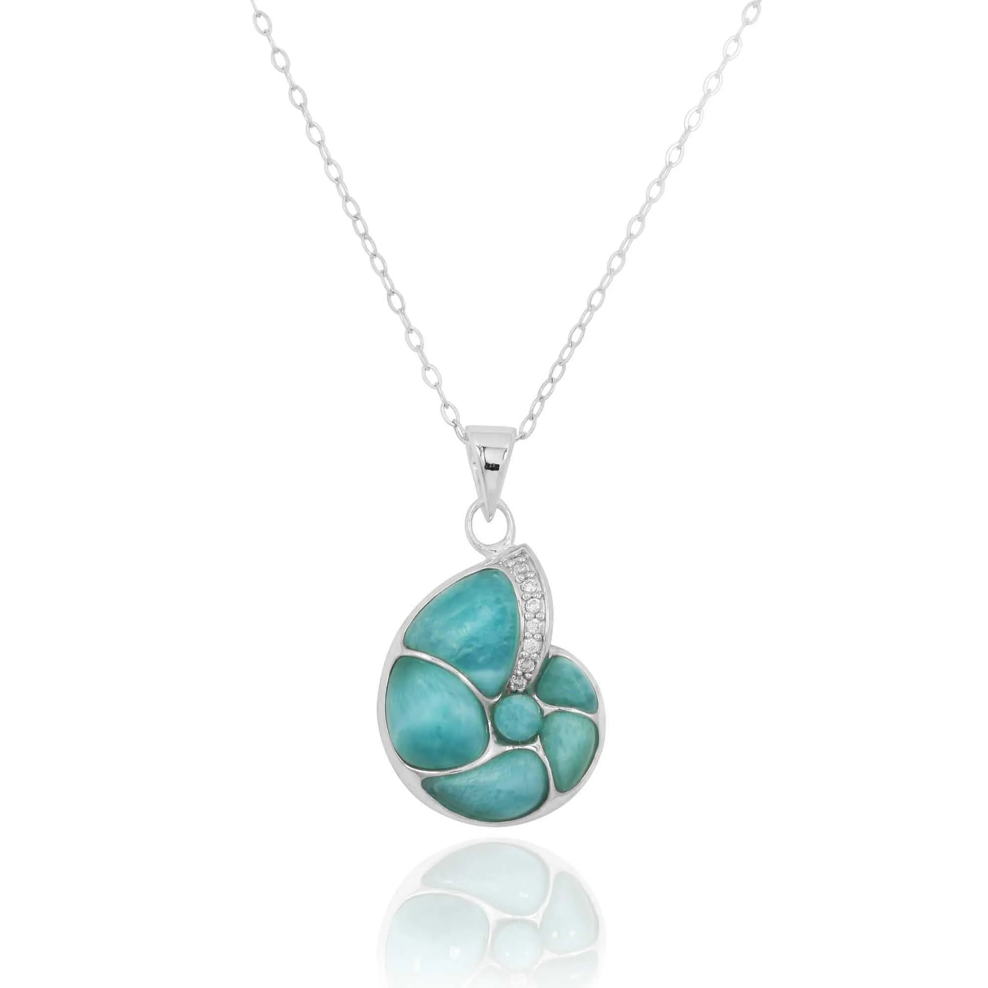 Seashell Pendant with Larimar - Miami