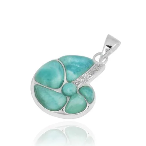 Seashell Pendant with Larimar - Miami