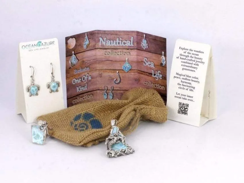 Seashell Pendant with Larimar - Miami
